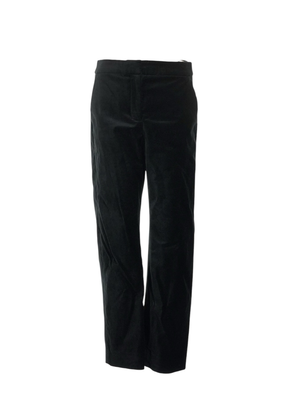 J. Crew Kate Straight Leg Pant in Stretch Velvet 4 Black Workwear Holiday